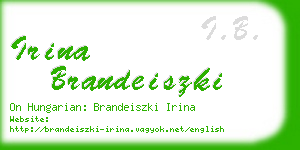 irina brandeiszki business card